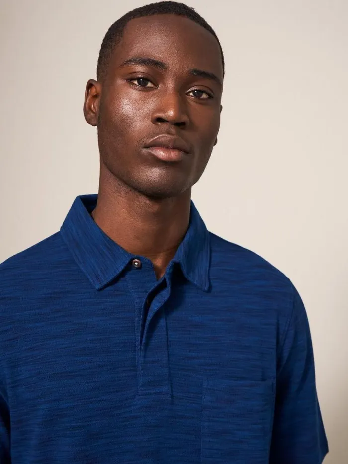 White Stuff POLO SHIRTS Spacedye Polo Dark Navy 8211 Men