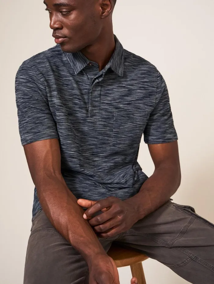 White Stuff POLO SHIRTS Spacedye Polo Mid Grey 8211 Men White Stuff POLO SHIRTS Spacedye Polo Mid Grey 8211 Men