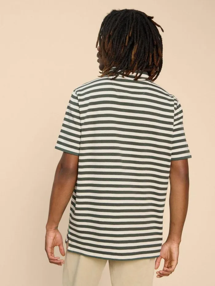 White Stuff POLO SHIRTS Striped Jersey Shirt Green Multi 8211 Men White Stuff POLO SHIRTS Striped Jersey Shirt Green Multi 8211 Men
