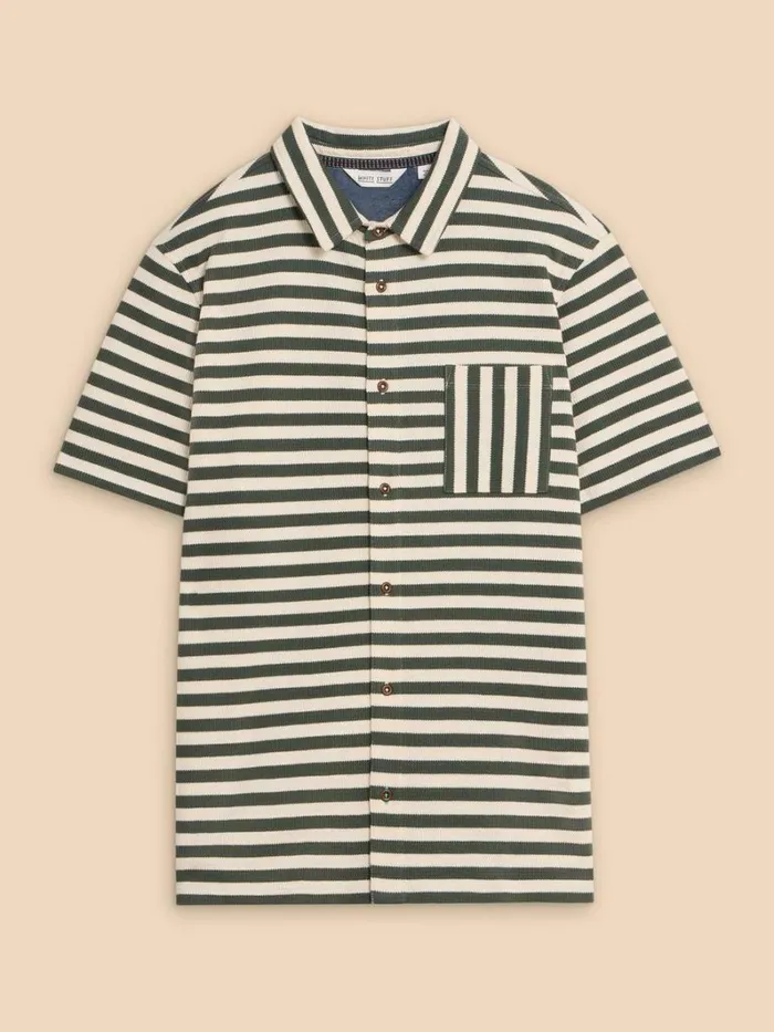 White Stuff POLO SHIRTS Striped Jersey Shirt Green Multi 8211 Men White Stuff POLO SHIRTS Striped Jersey Shirt Green Multi 8211 Men