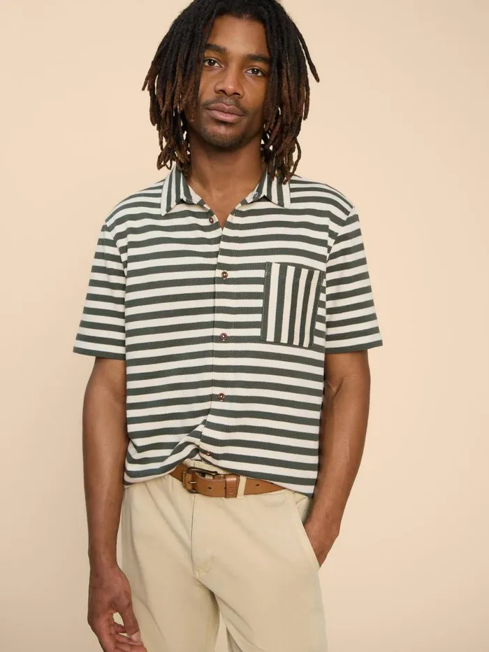White Stuff POLO SHIRTS Striped Jersey Shirt Green Multi 8211 Men White Stuff POLO SHIRTS Striped Jersey Shirt Green Multi 8211 Men
