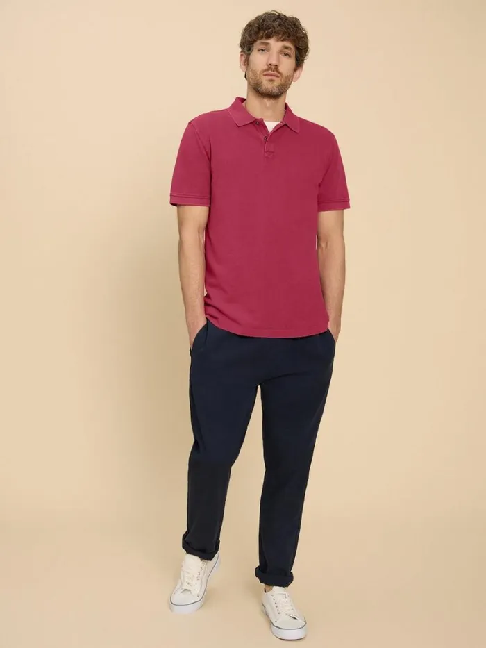 White Stuff POLO SHIRTS Utility Polo Deep Pink 8211 Men