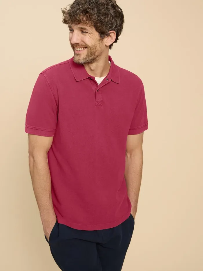 White Stuff POLO SHIRTS Utility Polo Deep Pink 8211 Men White Stuff POLO SHIRTS Utility Polo Deep Pink 8211 Men