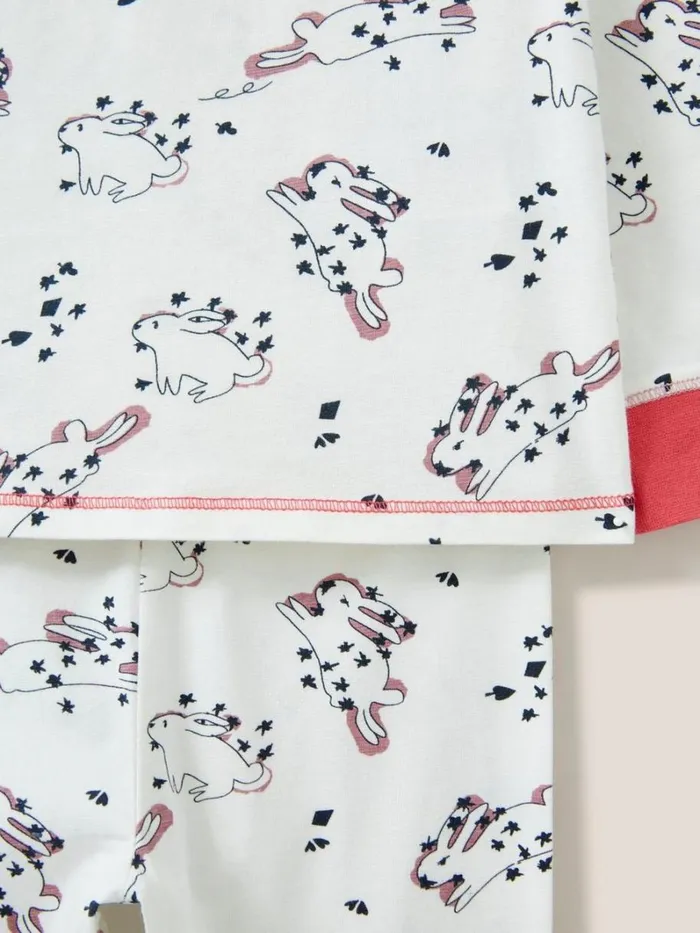 White Stuff PYJAMAS Bunny Printed PJ Set Pink Print 8211 Kids