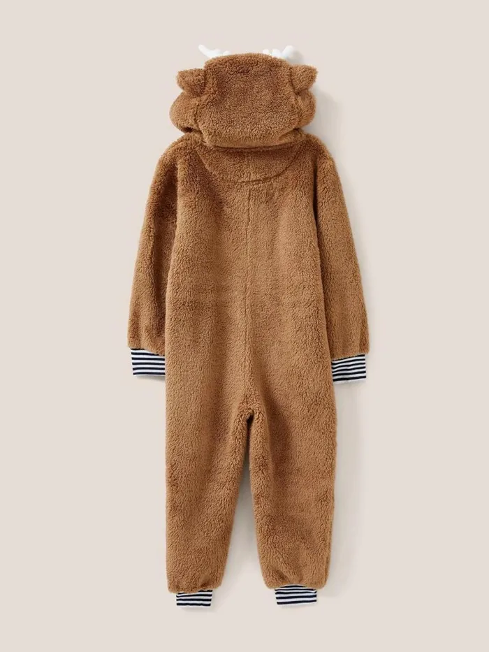 White Stuff PYJAMAS Reindeer Onesie Mid Brown 8211 Kids White Stuff PYJAMAS Reindeer Onesie Mid Brown 8211 Kids