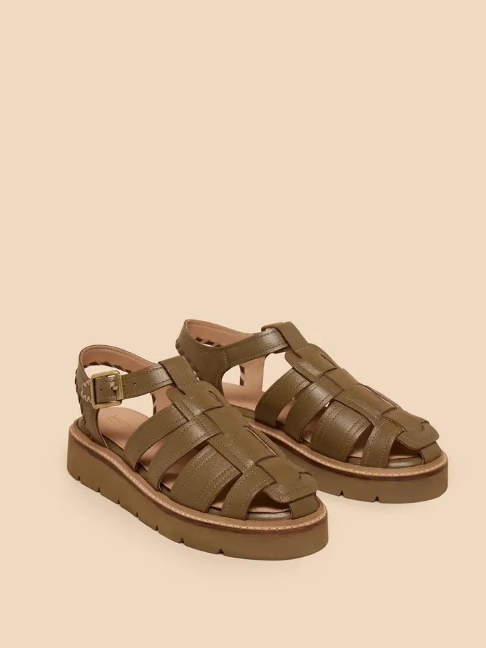 White Stuff SANDALS Chunky Fisherman Sandal Khaki Green 8211 Women