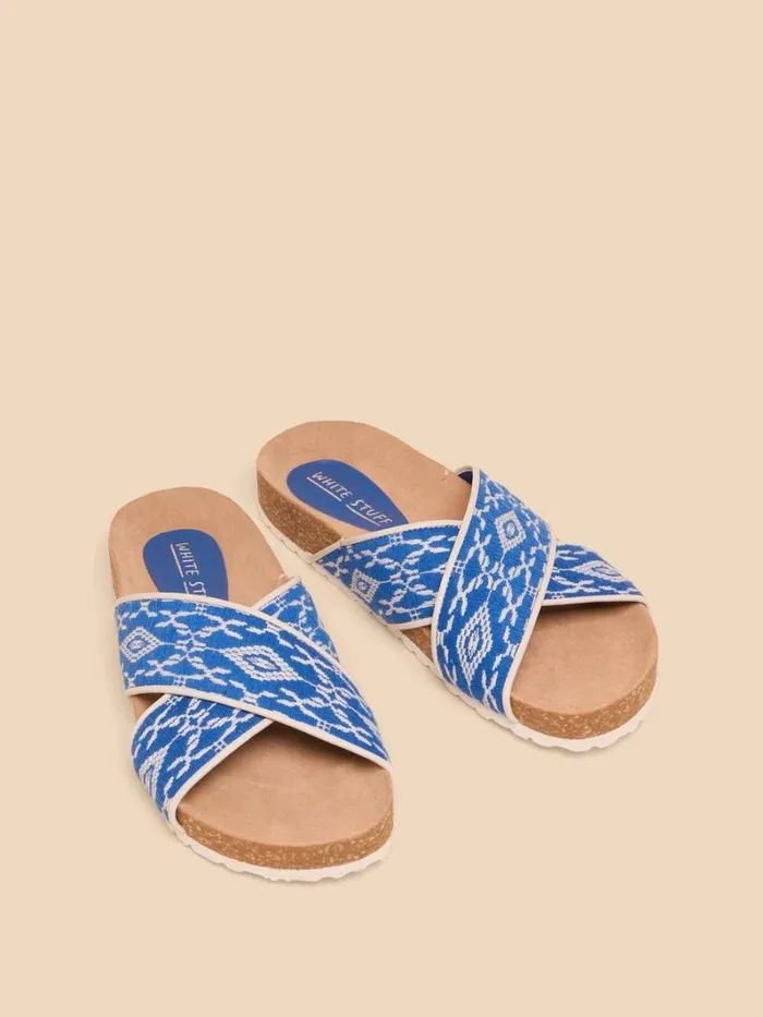 White Stuff SANDALS Poppy Footbed Sandal Blue Multi 8211 Women