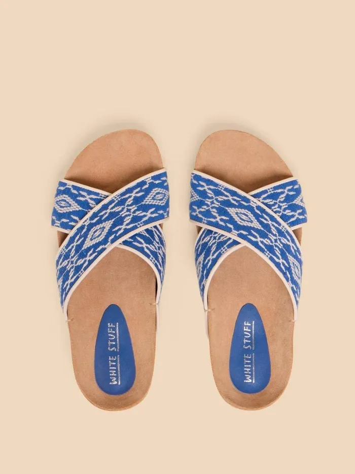 White Stuff SANDALS Poppy Footbed Sandal Blue Multi 8211 Women White Stuff SANDALS Poppy Footbed Sandal Blue Multi 8211 Women