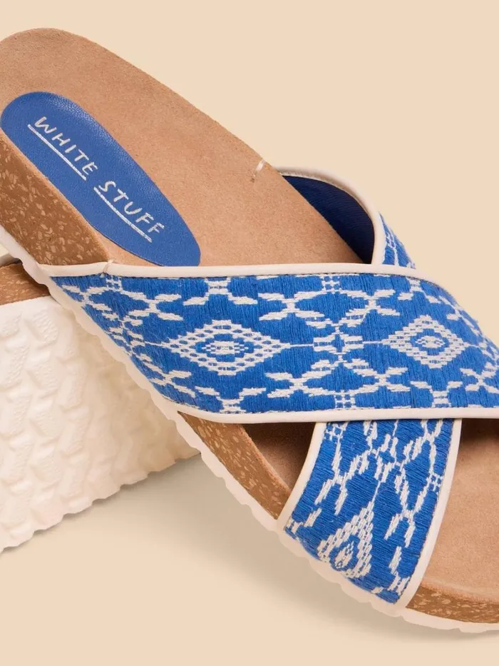 White Stuff SANDALS Poppy Footbed Sandal Blue Multi 8211 Women White Stuff SANDALS Poppy Footbed Sandal Blue Multi 8211 Women