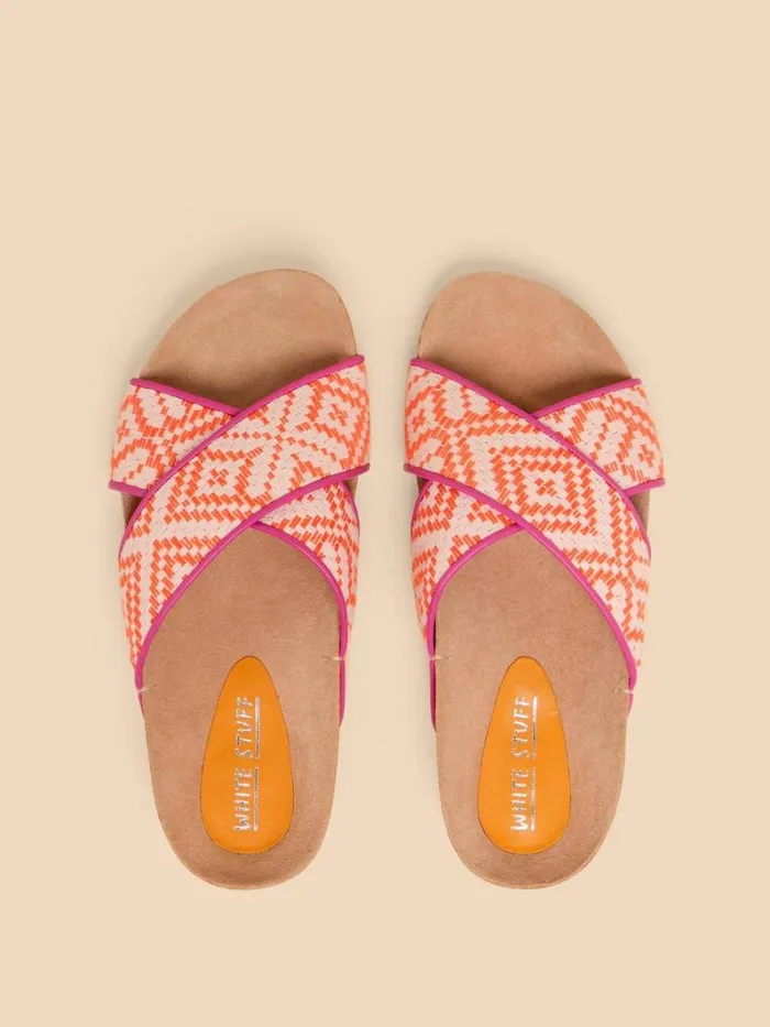 White Stuff SANDALS Poppy Footbed Sandal Orange Multi 8211 Women White Stuff SANDALS Poppy Footbed Sandal Orange Multi 8211 Women