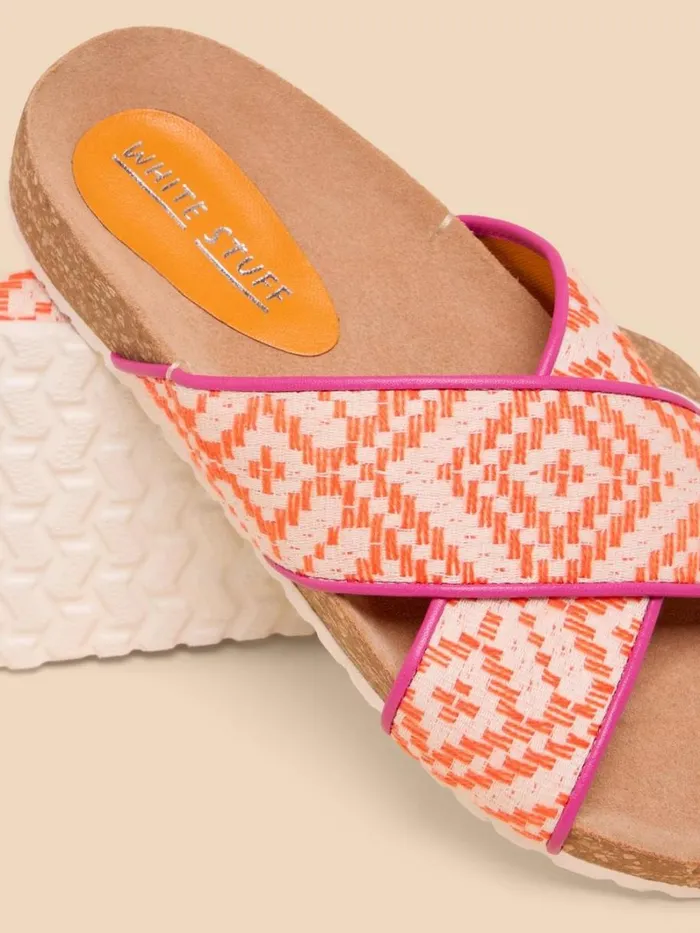 White Stuff SANDALS Poppy Footbed Sandal Orange Multi 8211 Women White Stuff SANDALS Poppy Footbed Sandal Orange Multi 8211 Women