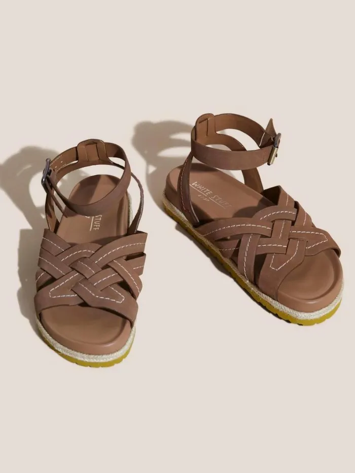 White Stuff SANDALS Weave Footbed Sandal Mid Tan 8211 Women