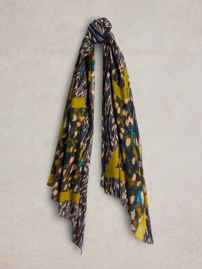 White Stuff SCARVES Abstract Star Print Scarf Blue Multi 8211 Women