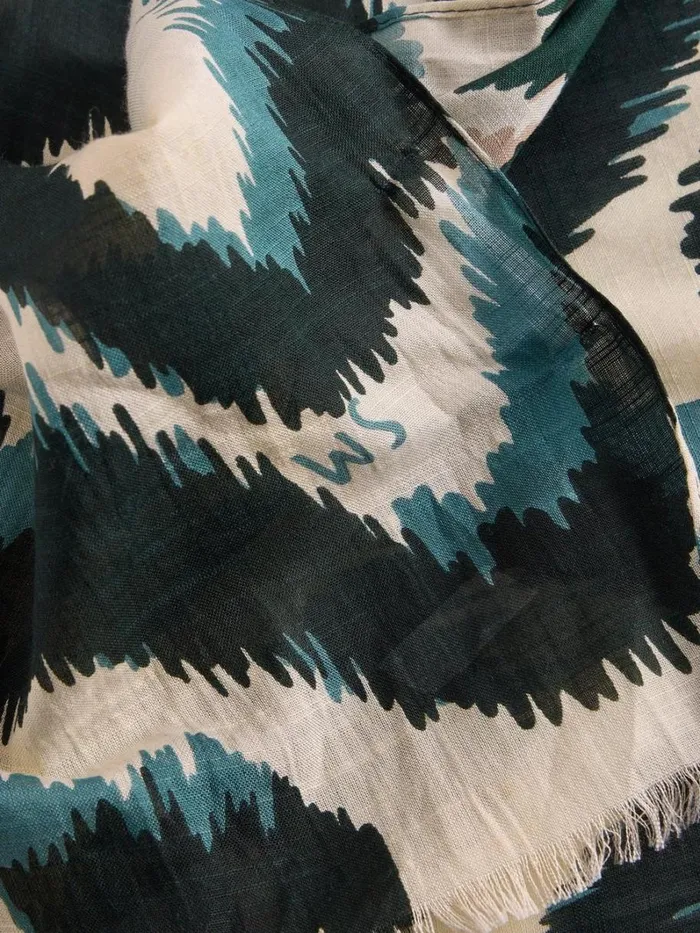 White Stuff SCARVES Squiggle Ikat Print Scarf Natural Multi 8211 Women