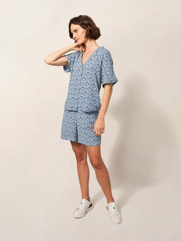 White Stuff SHIRTS and BLOUSES Albie Crinkle Resort Shirt Blue Multi 8211 Women White Stuff SHIRTS and BLOUSES Albie Crinkle Resort Shirt Blue Multi 8211 Women