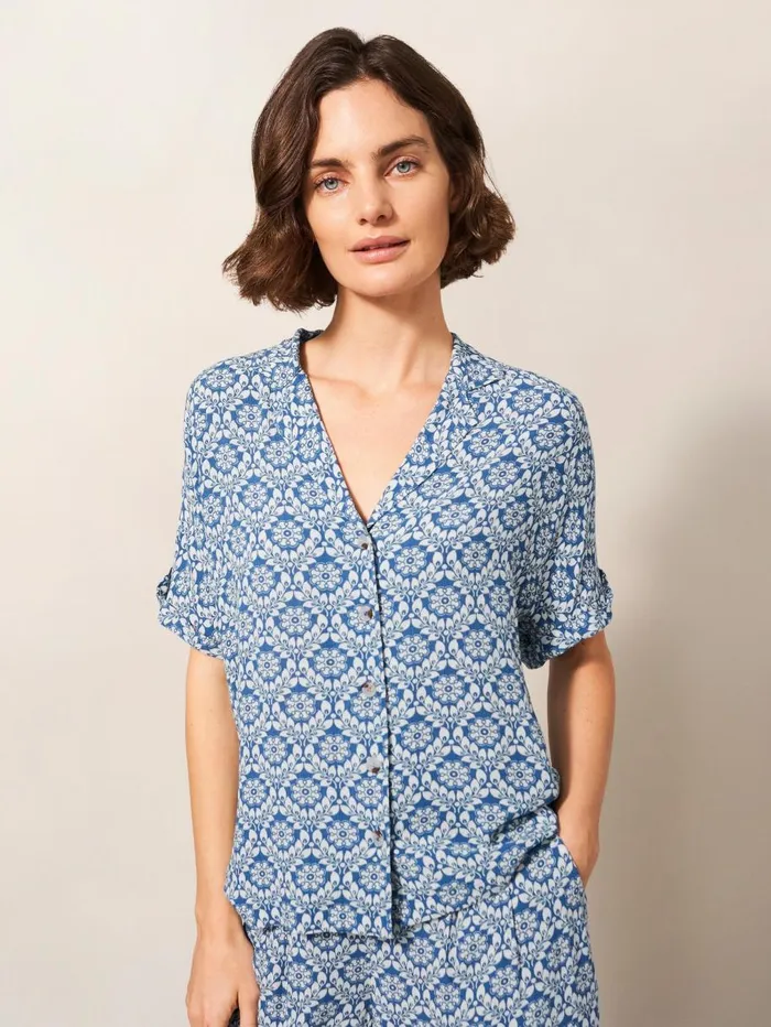 White Stuff SHIRTS and BLOUSES Albie Crinkle Resort Shirt Blue Multi 8211 Women White Stuff SHIRTS and BLOUSES Albie Crinkle Resort Shirt Blue Multi 8211 Women