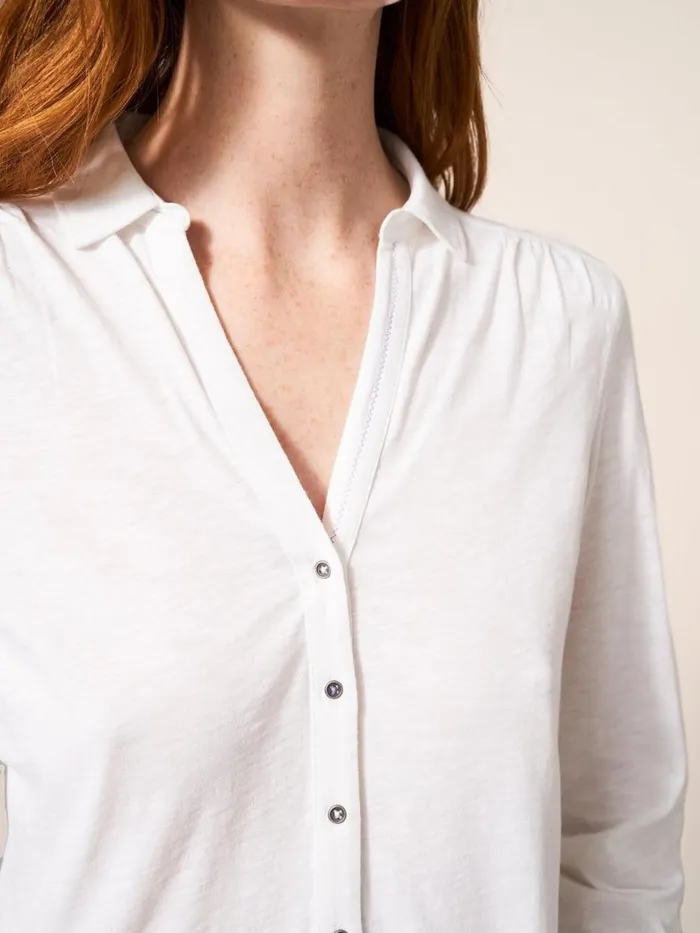 White Stuff SHIRTS and BLOUSES Annie Cotton Jersey Shirt Brilliant White 8211 Women White Stuff SHIRTS and BLOUSES Annie Cotton Jersey Shirt Brilliant White 8211 Women