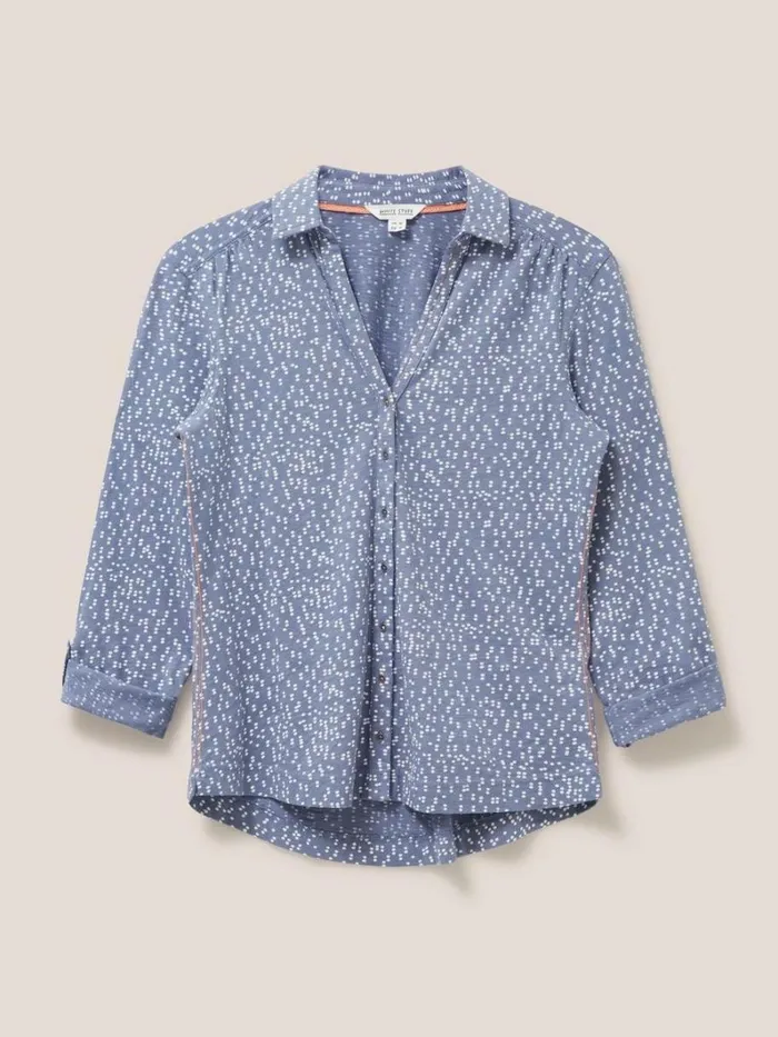 White Stuff SHIRTS and BLOUSES Annie Cotton Jersey Shirt Grey Print 8211 Women White Stuff SHIRTS and BLOUSES Annie Cotton Jersey Shirt Grey Print 8211 Women