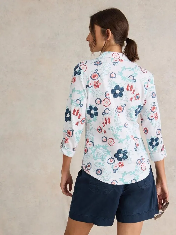 White Stuff SHIRTS and BLOUSES ANNIE JERSEY LONG SLEEVE SHIRT White Print 8211 Women White Stuff SHIRTS and BLOUSES ANNIE JERSEY LONG SLEEVE SHIRT White Print 8211 Women
