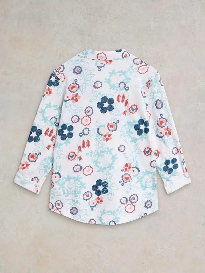 White Stuff SHIRTS and BLOUSES ANNIE JERSEY LONG SLEEVE SHIRT White Print 8211 Women White Stuff SHIRTS and BLOUSES ANNIE JERSEY LONG SLEEVE SHIRT White Print 8211 Women