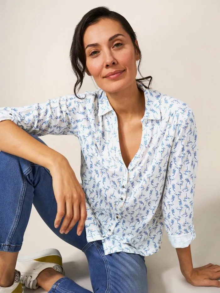 White Stuff SHIRTS and BLOUSES Annie Jersey Printed Shirt White Multi 8211 Women White Stuff SHIRTS and BLOUSES Annie Jersey Printed Shirt White Multi 8211 Women