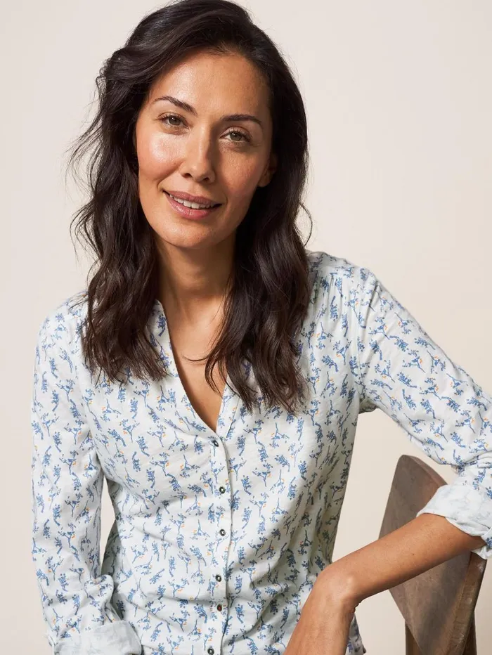 White Stuff SHIRTS and BLOUSES Annie Jersey Printed Shirt White Multi 8211 Women White Stuff SHIRTS and BLOUSES Annie Jersey Printed Shirt White Multi 8211 Women