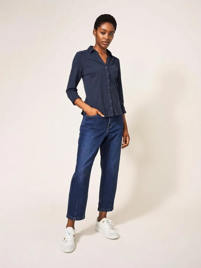 White Stuff SHIRTS and BLOUSES Annie Jersey Shirt French Navy 8211 Women
