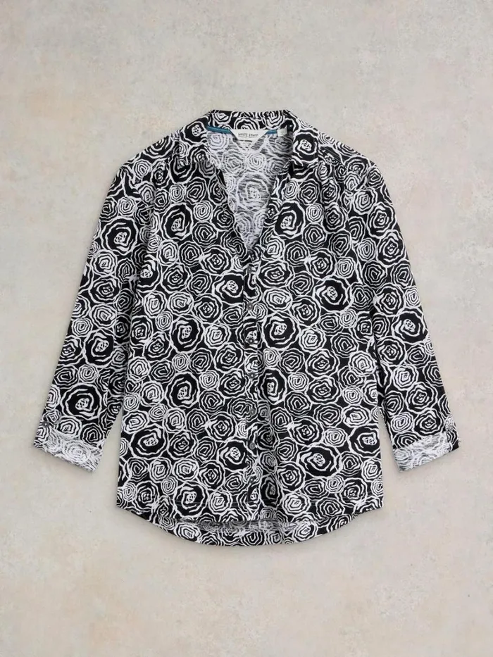White Stuff SHIRTS and BLOUSES ANNIE LONG SLEEVE COTTON SHIRT Black Print 8211 Women White Stuff SHIRTS and BLOUSES ANNIE LONG SLEEVE COTTON SHIRT Black Print 8211 Women