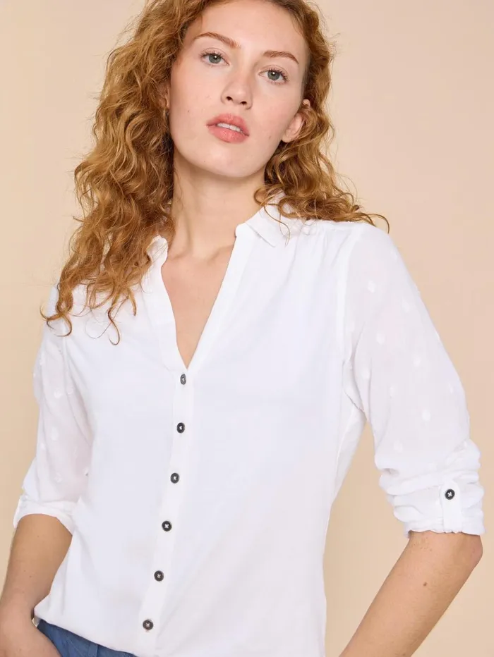 White Stuff SHIRTS and BLOUSES ANNIE MIX JERSEY SHIRT Pale Ivory 8211 Women White Stuff SHIRTS and BLOUSES ANNIE MIX JERSEY SHIRT Pale Ivory 8211 Women