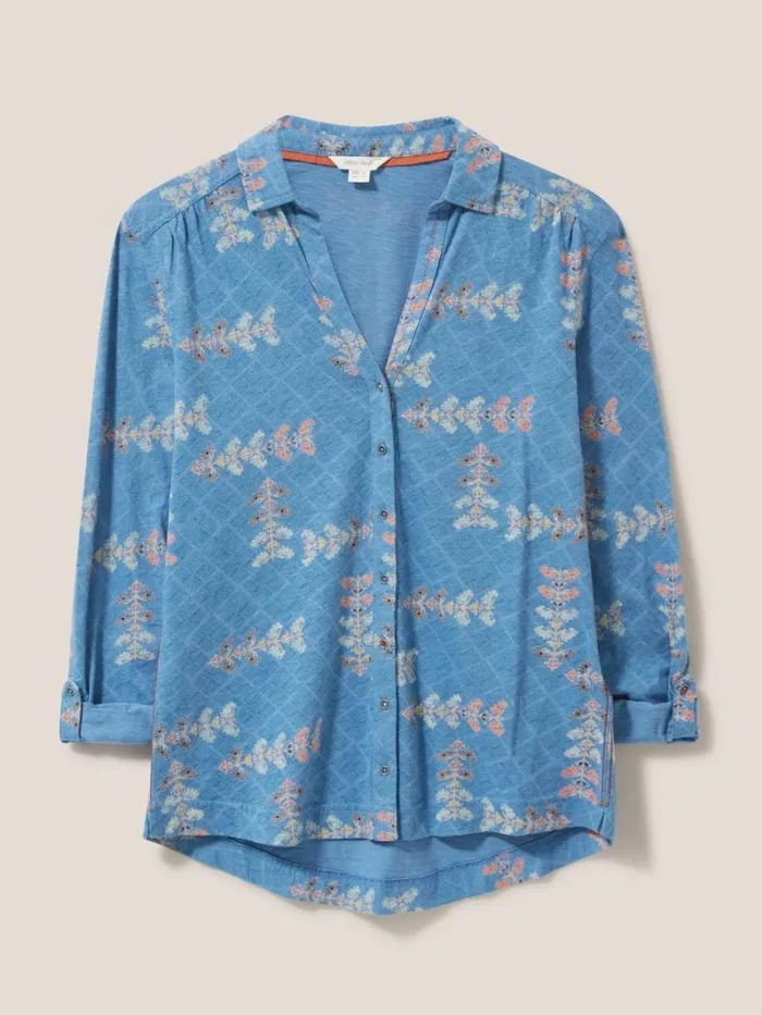 White Stuff SHIRTS and BLOUSES Annie Patterned Jersey Shirt Blue Multi 8211 Women White Stuff SHIRTS and BLOUSES Annie Patterned Jersey Shirt Blue Multi 8211 Women