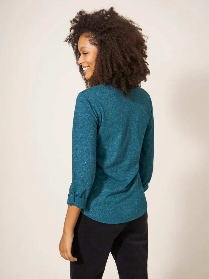 White Stuff SHIRTS and BLOUSES ANNIE SPARKLE SLIM FIT SHIRT Dk Teal 8211 Women