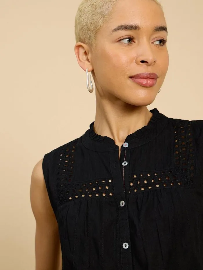 White Stuff SHIRTS and BLOUSES ARABELLA SLEEVELESS SHIRT Pure Black 8211 Women White Stuff SHIRTS and BLOUSES ARABELLA SLEEVELESS SHIRT Pure Black 8211 Women