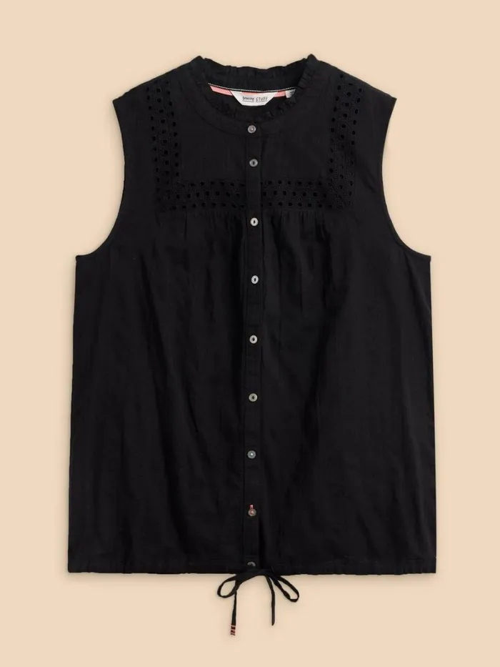 White Stuff SHIRTS and BLOUSES ARABELLA SLEEVELESS SHIRT Pure Black 8211 Women White Stuff SHIRTS and BLOUSES ARABELLA SLEEVELESS SHIRT Pure Black 8211 Women