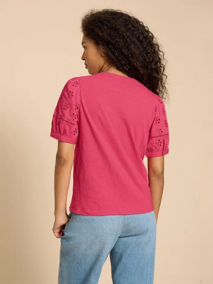 White Stuff SHIRTS and BLOUSES BELLA BRODERIE MIX TOP Mid Pink 8211 Women White Stuff SHIRTS and BLOUSES BELLA BRODERIE MIX TOP Mid Pink 8211 Women