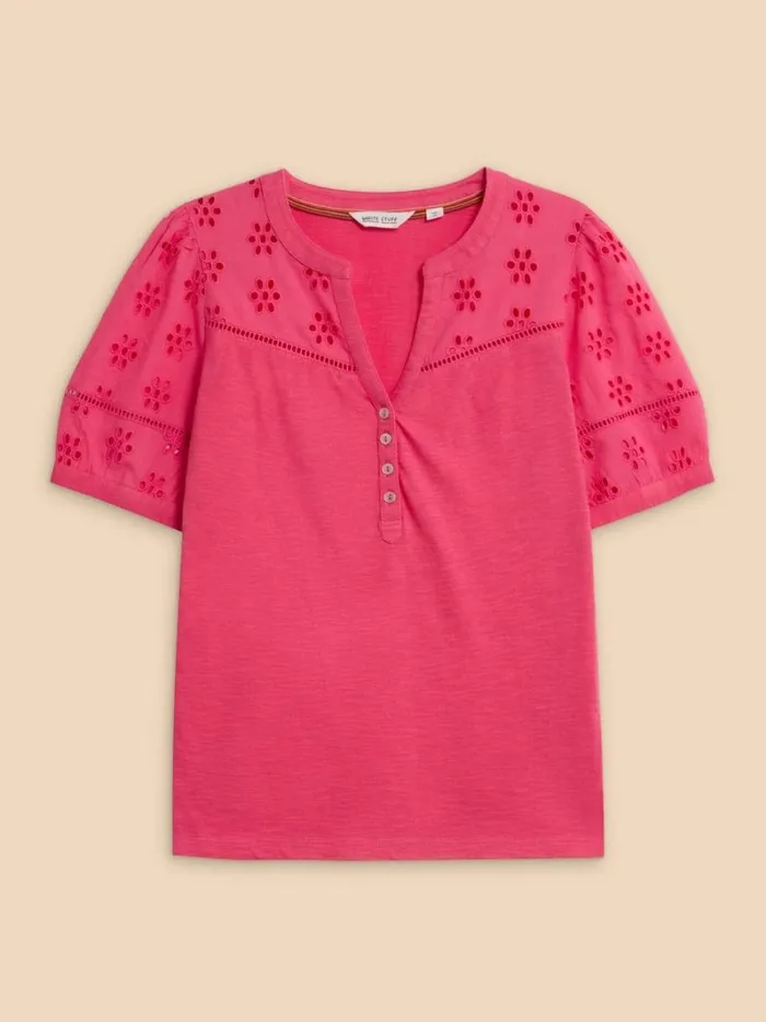 White Stuff SHIRTS and BLOUSES BELLA BRODERIE MIX TOP Mid Pink 8211 Women White Stuff SHIRTS and BLOUSES BELLA BRODERIE MIX TOP Mid Pink 8211 Women
