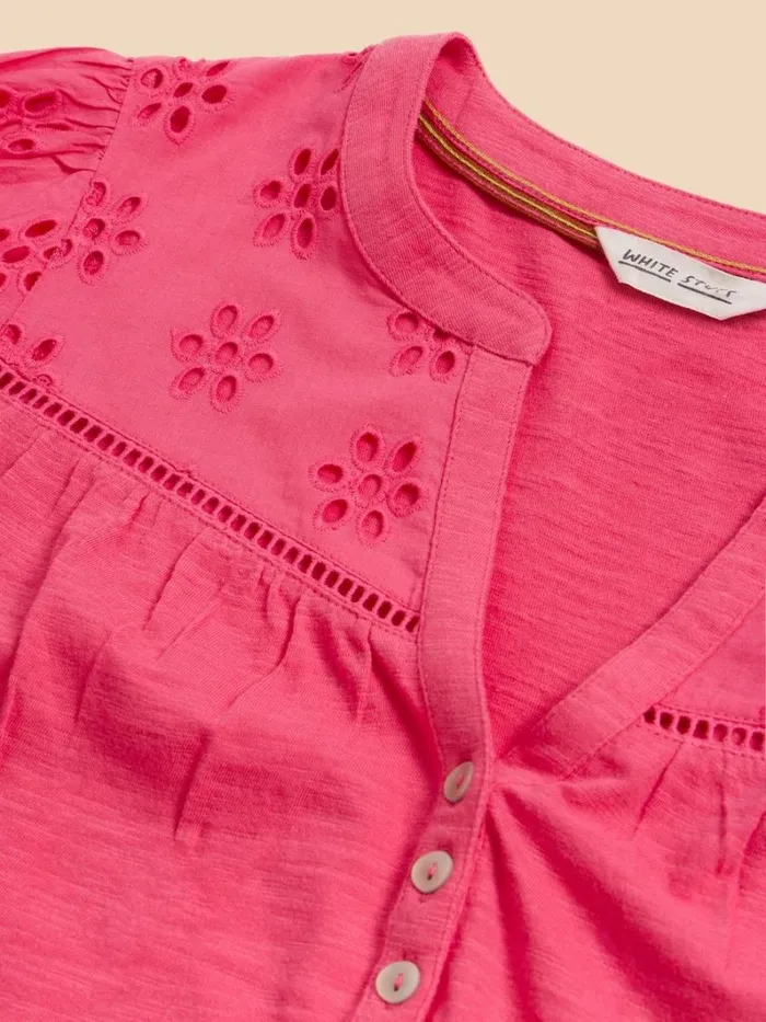 White Stuff SHIRTS and BLOUSES BELLA BRODERIE MIX TOP Mid Pink 8211 Women White Stuff SHIRTS and BLOUSES BELLA BRODERIE MIX TOP Mid Pink 8211 Women