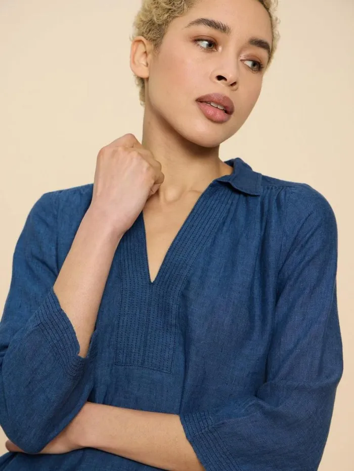 White Stuff SHIRTS and BLOUSES Blaire Linen Tunic Dark Navy 8211 Women White Stuff SHIRTS and BLOUSES Blaire Linen Tunic Dark Navy 8211 Women