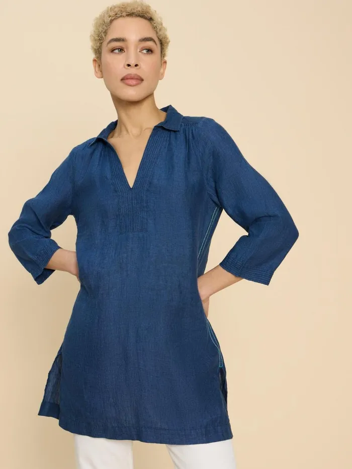 White Stuff SHIRTS and BLOUSES Blaire Linen Tunic Dark Navy 8211 Women White Stuff SHIRTS and BLOUSES Blaire Linen Tunic Dark Navy 8211 Women