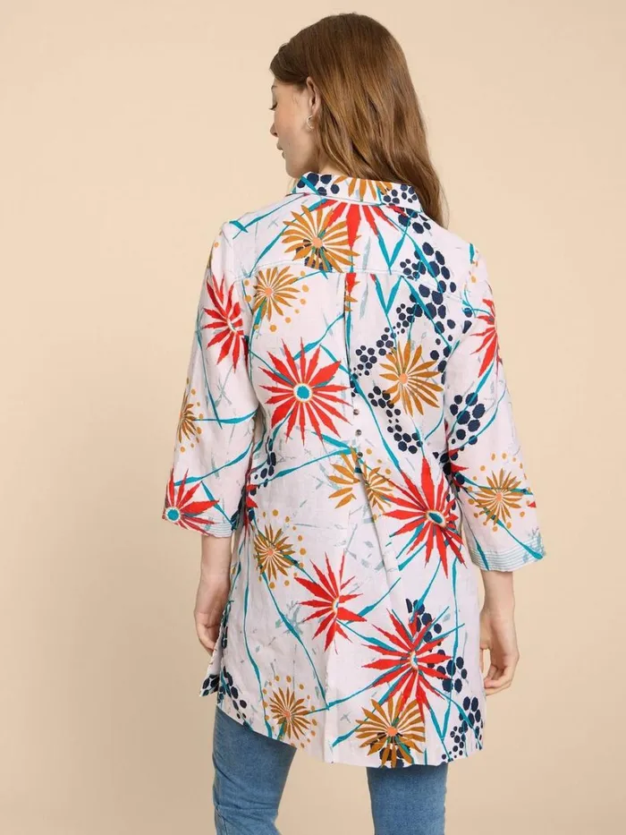 White Stuff SHIRTS and BLOUSES Blaire Linen Tunic Ivory Print 8211 Women White Stuff SHIRTS and BLOUSES Blaire Linen Tunic Ivory Print 8211 Women