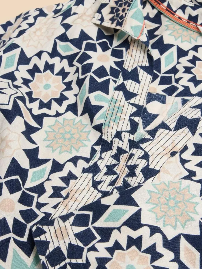 White Stuff SHIRTS and BLOUSES Blaire Linen Tunic Navy Print 8211 Women White Stuff SHIRTS and BLOUSES Blaire Linen Tunic Navy Print 8211 Women