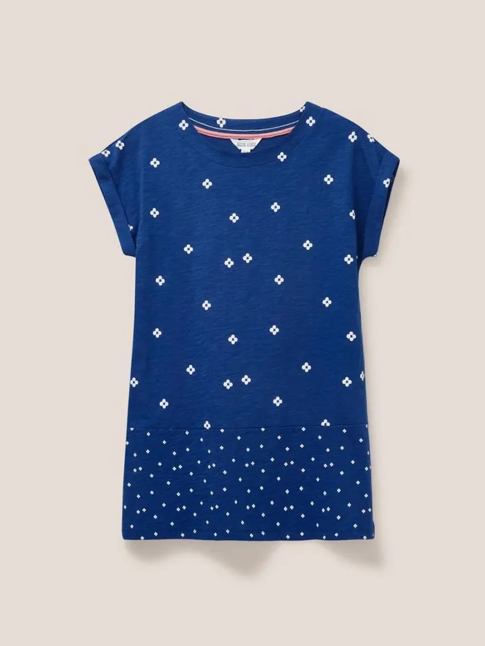 White Stuff SHIRTS and BLOUSES CARRIE CREW NECK TUNIC Navy Print 8211 Women White Stuff SHIRTS and BLOUSES CARRIE CREW NECK TUNIC Navy Print 8211 Women