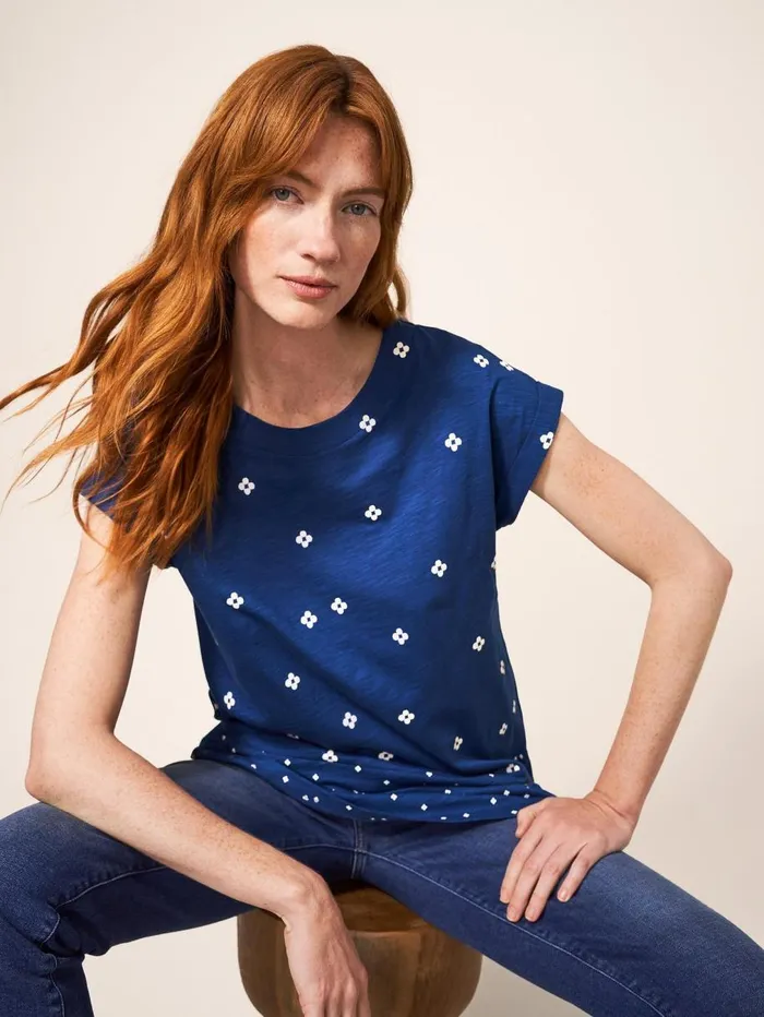 White Stuff SHIRTS and BLOUSES CARRIE CREW NECK TUNIC Navy Print 8211 Women White Stuff SHIRTS and BLOUSES CARRIE CREW NECK TUNIC Navy Print 8211 Women