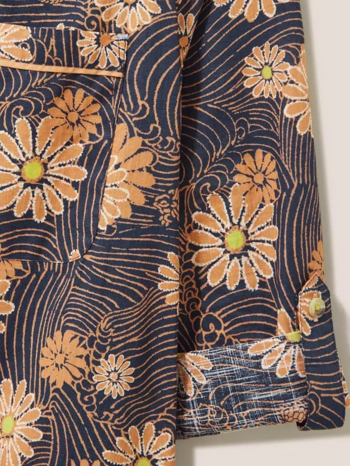 White Stuff SHIRTS and BLOUSES Carrie Longline Shirt Orange Print 8211 Women White Stuff SHIRTS and BLOUSES Carrie Longline Shirt Orange Print 8211 Women