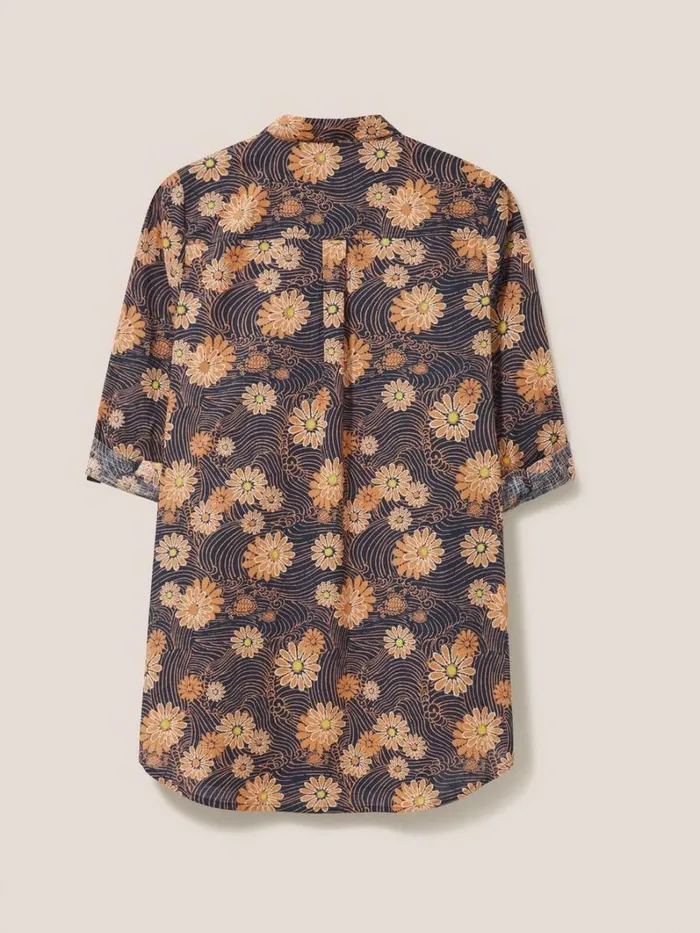 White Stuff SHIRTS and BLOUSES Carrie Longline Shirt Orange Print 8211 Women White Stuff SHIRTS and BLOUSES Carrie Longline Shirt Orange Print 8211 Women