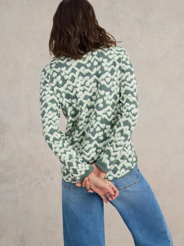White Stuff SHIRTS and BLOUSES CLARA LONG SLEEVE TEE Teal Print 8211 Women White Stuff SHIRTS and BLOUSES CLARA LONG SLEEVE TEE Teal Print 8211 Women
