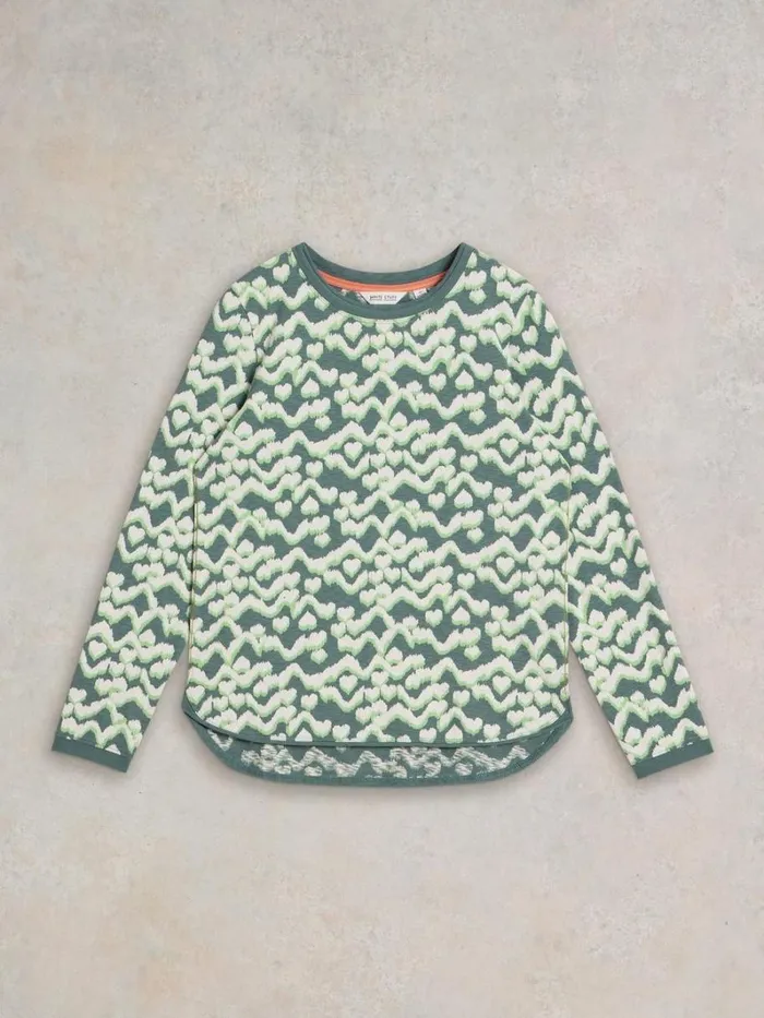 White Stuff SHIRTS and BLOUSES CLARA LONG SLEEVE TEE Teal Print 8211 Women White Stuff SHIRTS and BLOUSES CLARA LONG SLEEVE TEE Teal Print 8211 Women