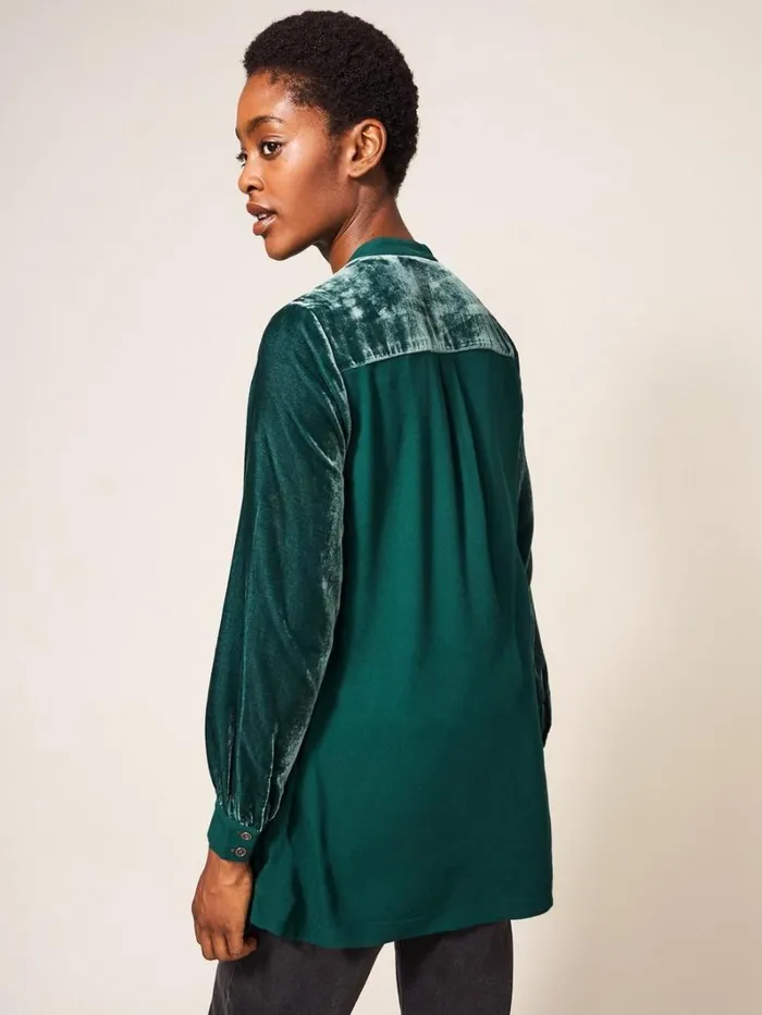 White Stuff SHIRTS and BLOUSES Dakota Velvet Tunic Mid Teal 8211 Women White Stuff SHIRTS and BLOUSES Dakota Velvet Tunic Mid Teal 8211 Women