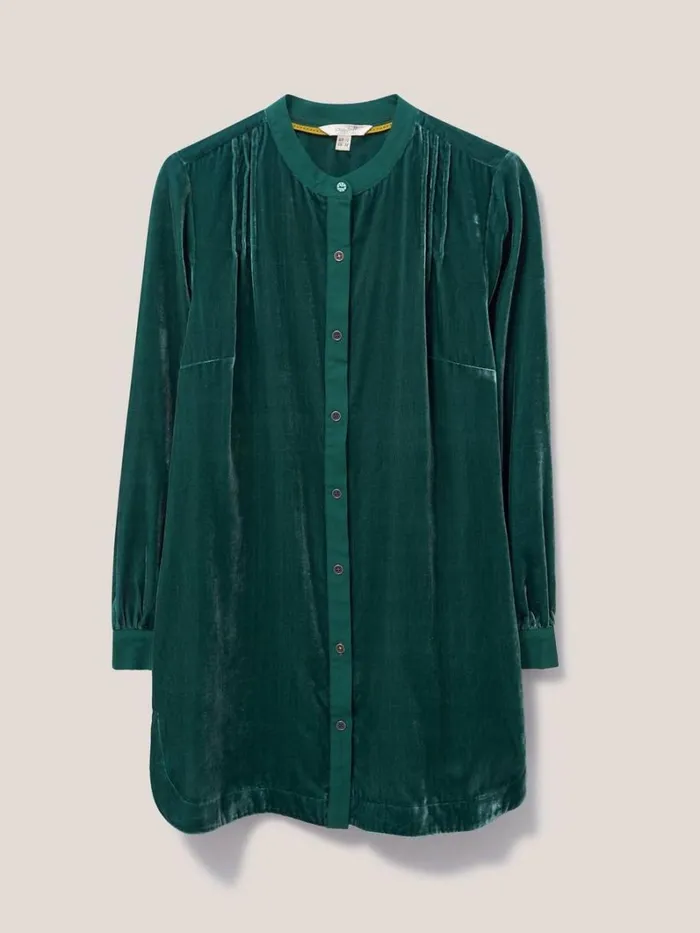 White Stuff SHIRTS and BLOUSES Dakota Velvet Tunic Mid Teal 8211 Women White Stuff SHIRTS and BLOUSES Dakota Velvet Tunic Mid Teal 8211 Women