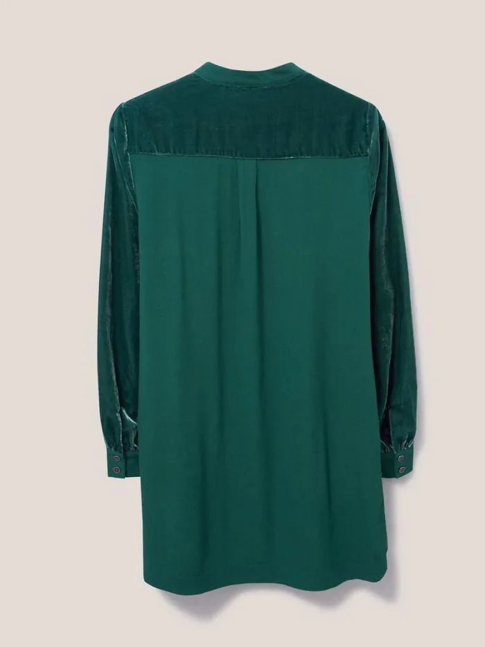 White Stuff SHIRTS and BLOUSES Dakota Velvet Tunic Mid Teal 8211 Women White Stuff SHIRTS and BLOUSES Dakota Velvet Tunic Mid Teal 8211 Women