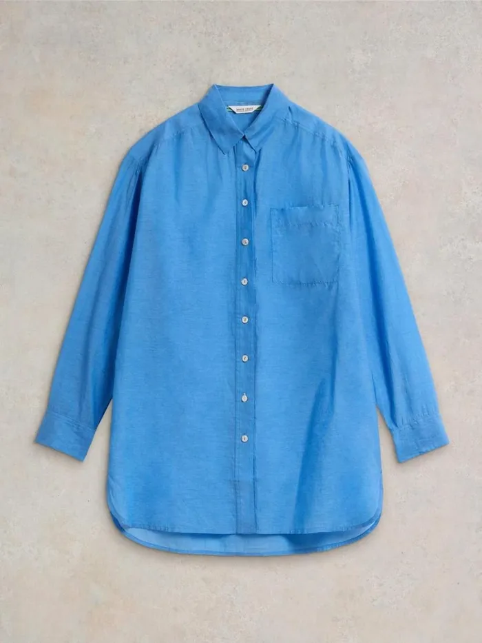White Stuff SHIRTS and BLOUSES Delilah Cotton Silk Shirt Mid Blue 8211 Women White Stuff SHIRTS and BLOUSES Delilah Cotton Silk Shirt Mid Blue 8211 Women